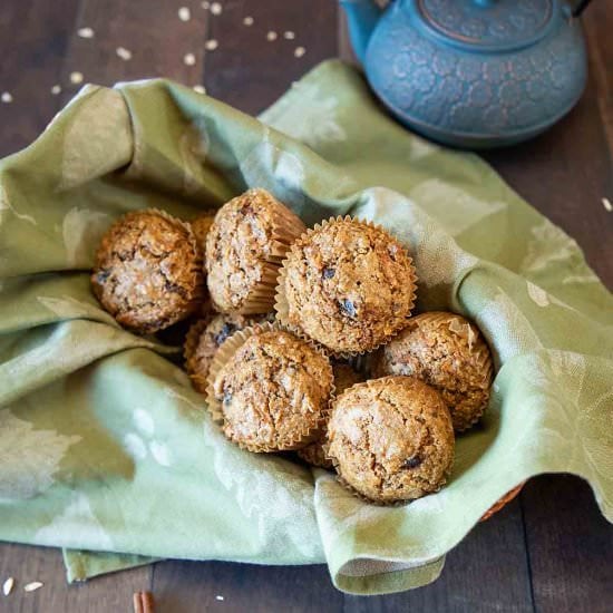 Carrot Date Muffins with Oat Bran
