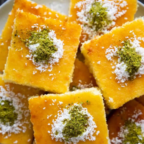 REVANI CAKE (TURKISH SEMOLINA CAKE)