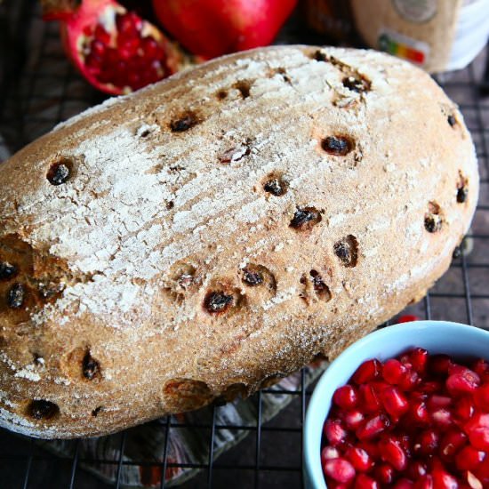 Pomegranate Wholegrain Spelt Bread