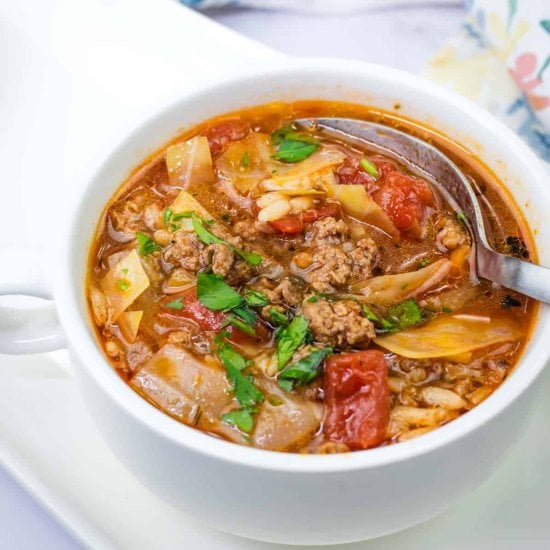 Meaty Cabbage Roll Soup