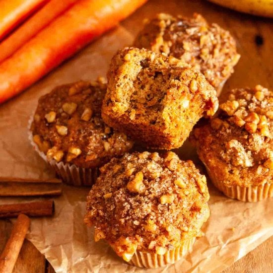 Easy Banana and Carrot Muffins