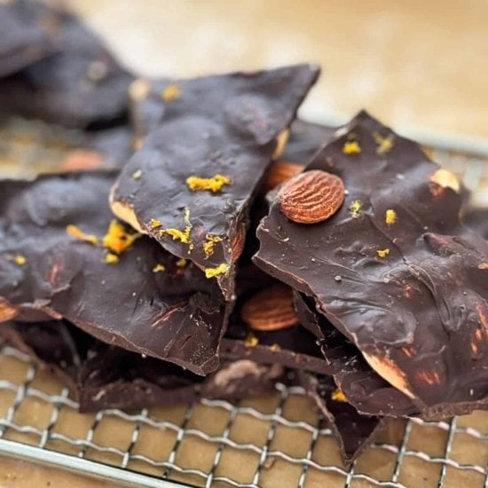 Chocolate Bark With Orange & Almond