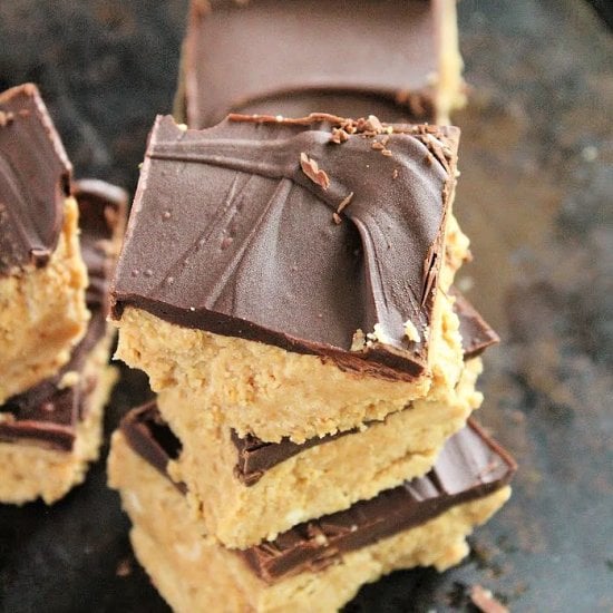 No Bake Peanut Butter Bars Feature image