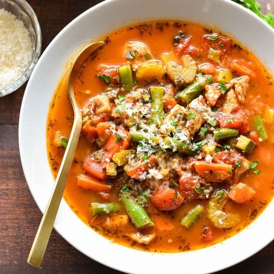 Chicken Minestrone Soup Feature image