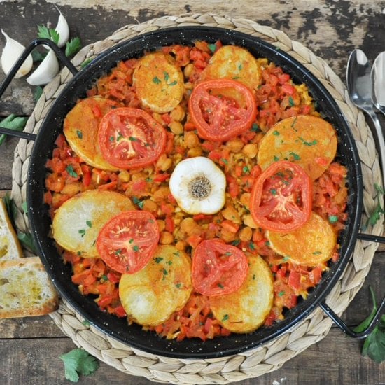 Oven-Baked Spanish Vegetable Rice Feature image