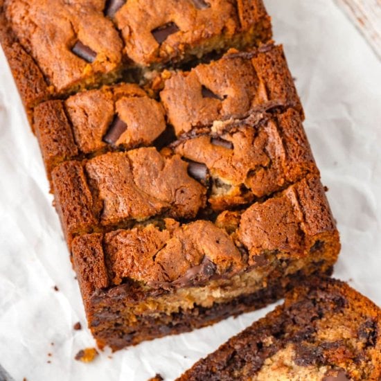 Chocolate Chunk Banana Bread Feature image