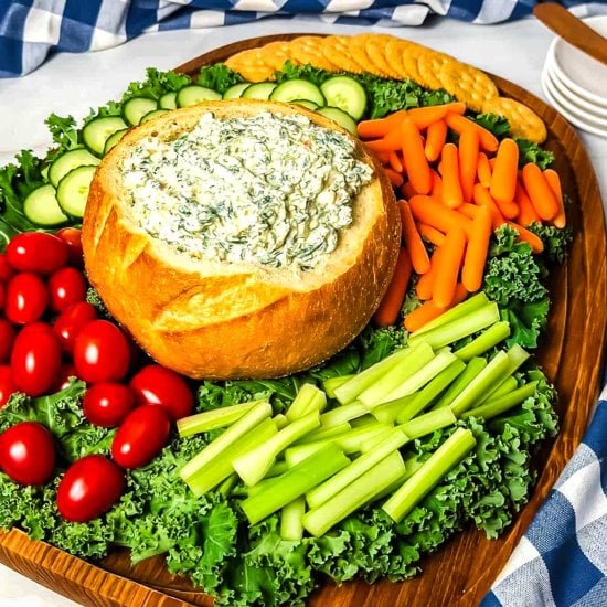 Cold Spinach Dip in a Bread Bowl Feature image