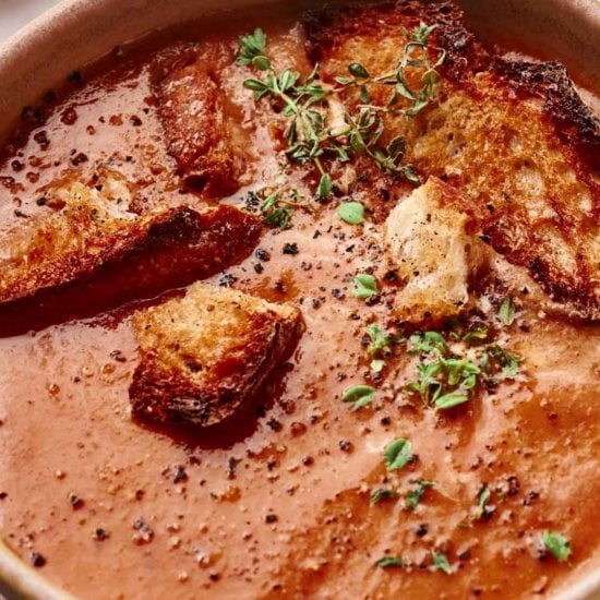 Roasted Tomato Soup Recipe Feature image