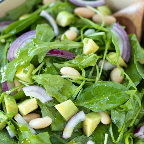 Simple Spinach Arugula Salad Feature image