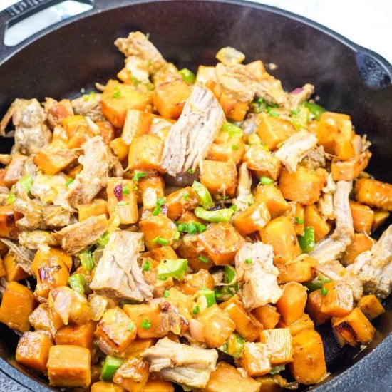 Sweet Potato Hash with Pulled Pork Feature image