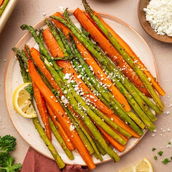 Roasted Carrots and Asparagus Feature image