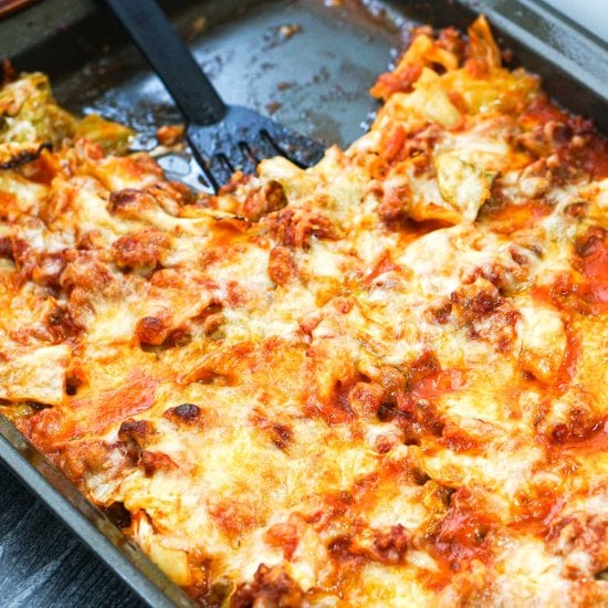 Keto Cabbage Lasagna Sheet Pan Feature image