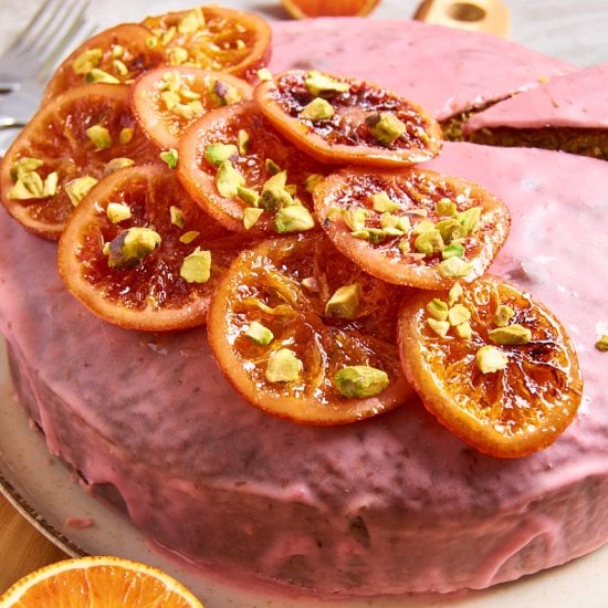 Blood Orange and Pistachio Cake