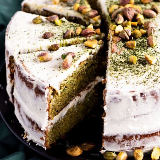 Moist Pistachio & Matcha Cake post image