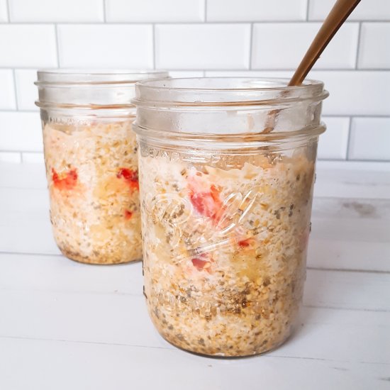 Pineapple Upside Down Overnight Oats