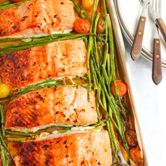 Honey Glazed Salmon with Asparagus