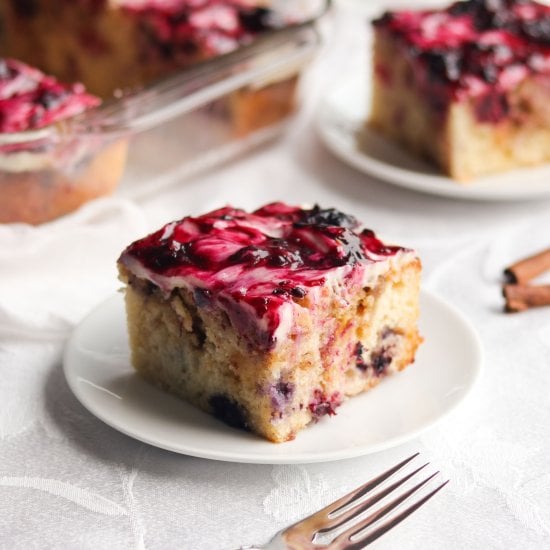Mixed Berry Cinnamon Roll Cake