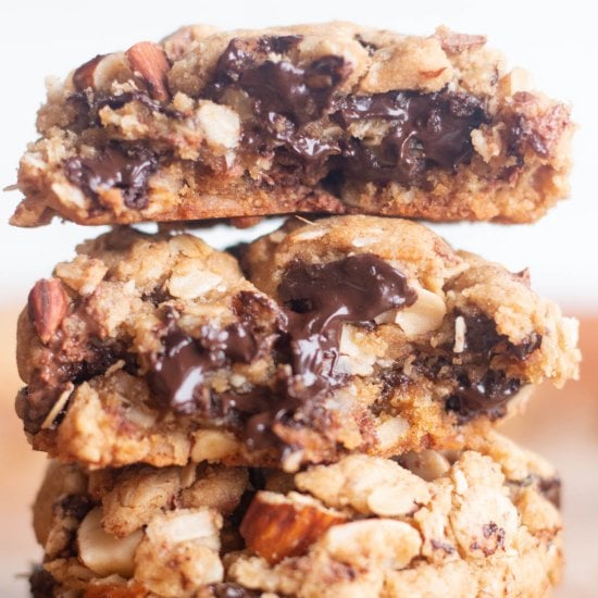 Cowboy Cookies with Toasted Almonds
