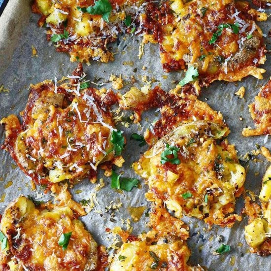 Cheesy Smashed Potatoes
