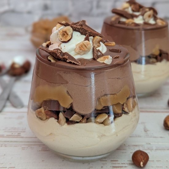 Nut Caramel Chocolate Dessert Cups