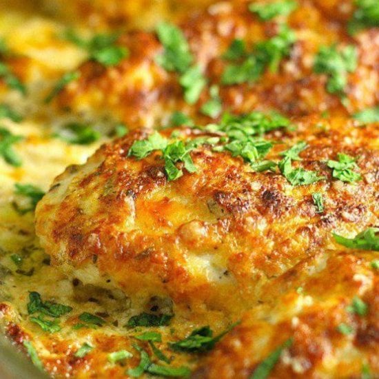 Smothered Cheesy Sour Cream Chicken