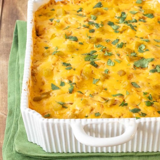 Layered Chicken Enchilada Casserole