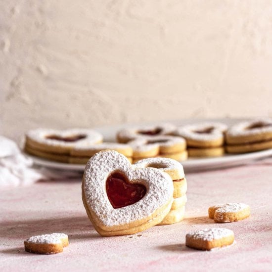 Easy Heart Jam Cookies