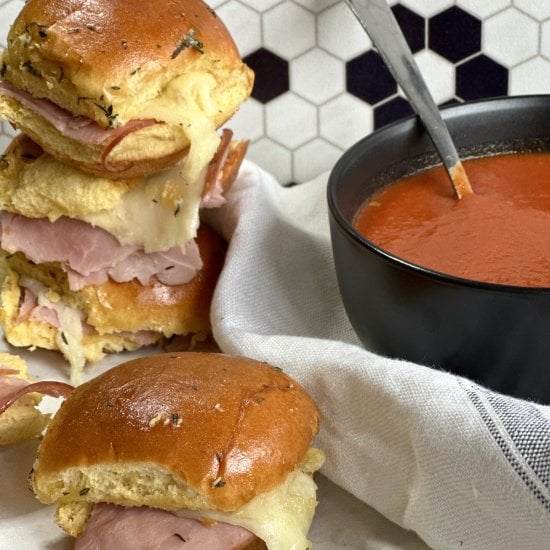 Garlic Butter Ham & Cheese Sliders