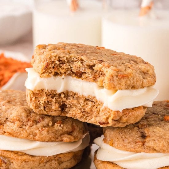 Carrot Cake Cookie Sandwiches