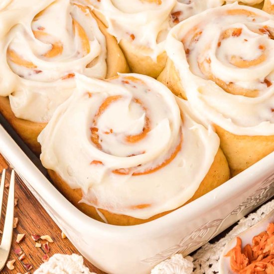 Carrot Cake Cinnamon Rolls