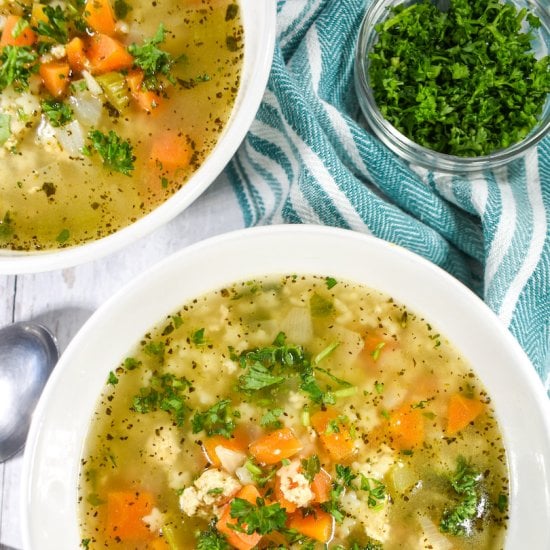 Vegetarian Chicken Noodle Soup