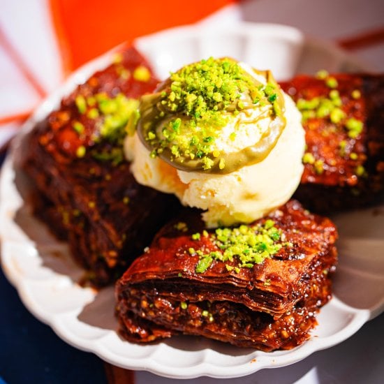 Turkish Chocolate Pistachio Baklava