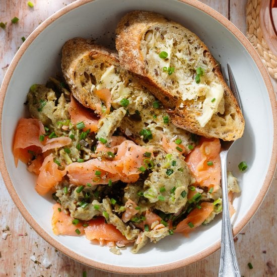 Smoked Salmon Scrambled Eggs