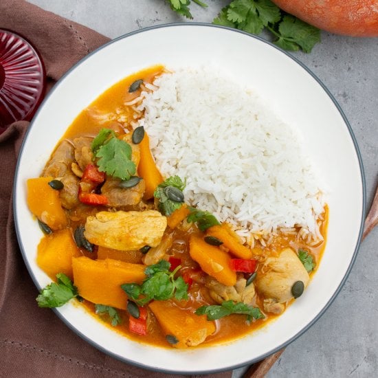 Red Kuri Squash and Chicken Curry