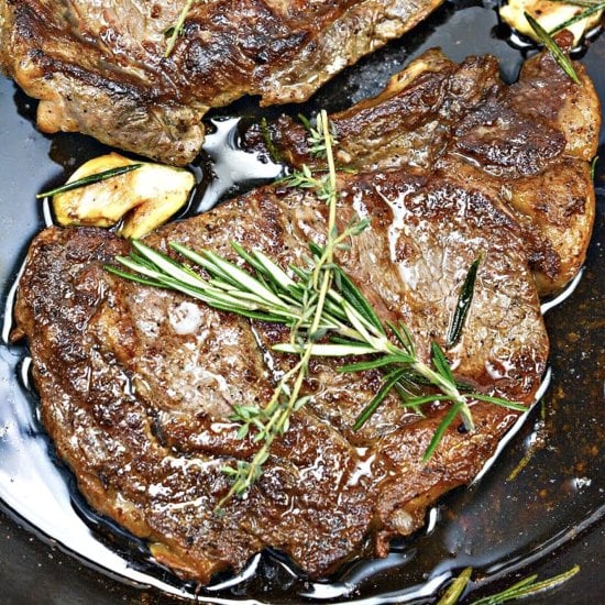 Keto Garlic Herb Ribeye Steak