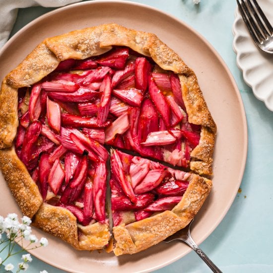 Rhubarb Ginger Almond Galette