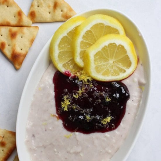 Blueberry Lemon Whipped Brie Dip