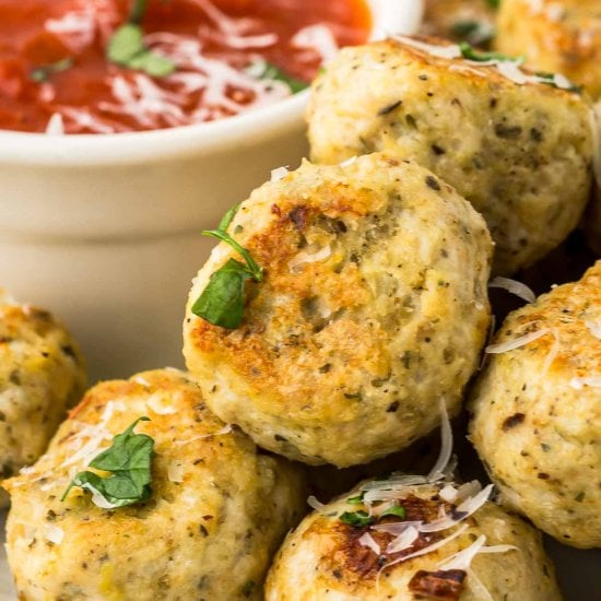Baked Ricotta Chicken Meatballs