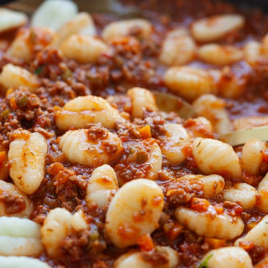 Vegan Bolognese Sauce and Gnocchi