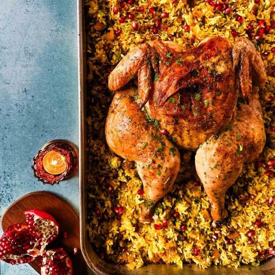 One Pan Saffron Chicken and Rice