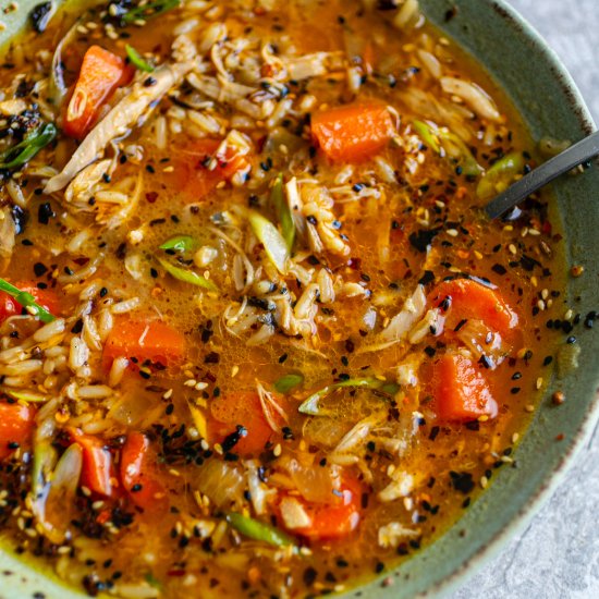 Warming Chicken Soup with Chilli Oil