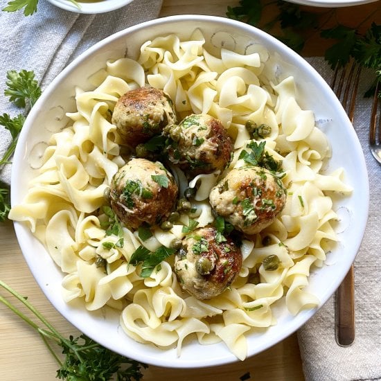 Lemony Chicken Piccata Meatballs