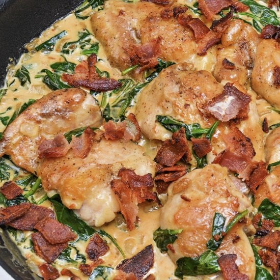 Creamy Honey Mustard Chicken Thighs