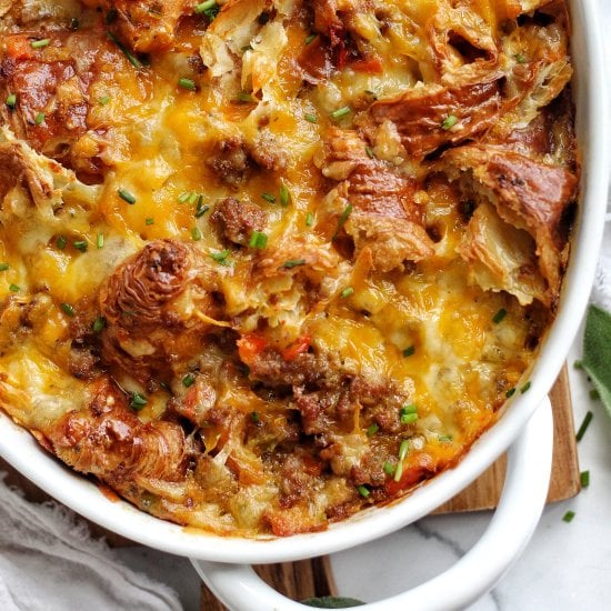 Sausage Croissant Breakfast Casserole