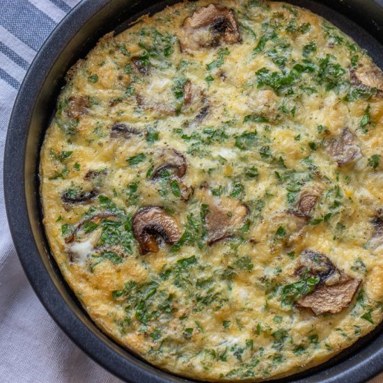 Air Fryer Cheesy Mushroom Omelette
