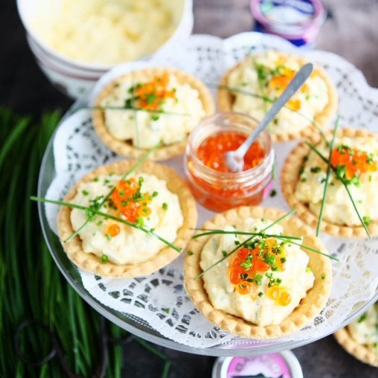 Easy Caviar and Egg Tarts