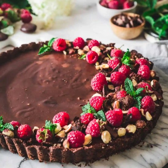 Low Carb Chocolate Raspberry Tart