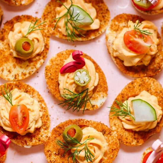 Devilishly Good Bloody Mary Deviled Eggs