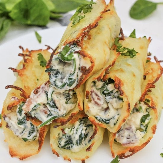 Creamy Spinach & Bacon Roll Ups