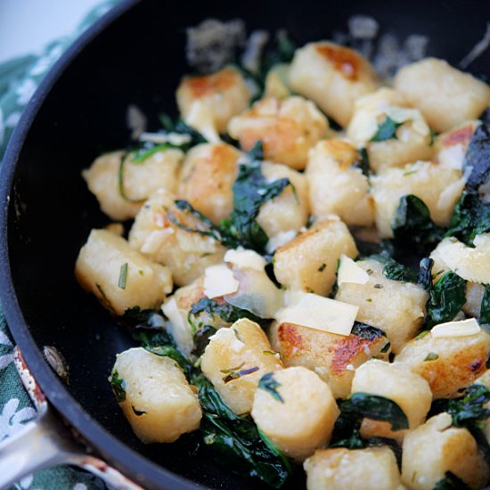 Cauliflower Gnocchi with Spinach